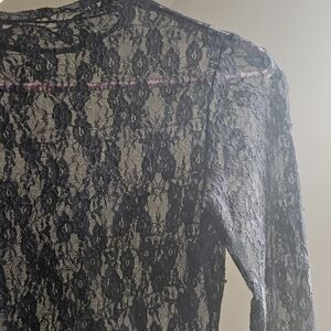 Black Lace Long Sleeve Top